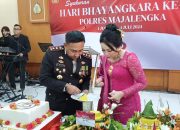 Potong Tumpeng Tandai Syukuran Hari Bhayangkara ke-78 di Polres Majalengka