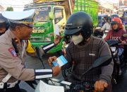 Sasar Pusat Keramaian, Sat Lantas Polres Brebes Sosialisasi Operasi Patuh Candi 2024