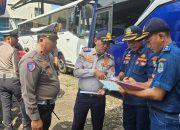 Tekan Kejadian Laka Lantas Libur Panjang, Satlantas Polres Majalengka Lakukan Ramp Chek Bus