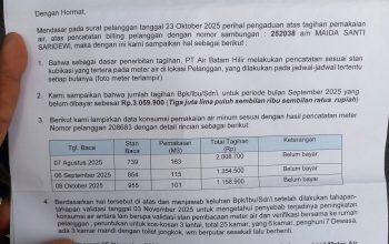Warga Batam Dirugikan Tagihan Air Tak Wajar, Meteran Dicabut Sepihak Oleh ABH / Air Batam Hilir