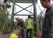 Danrem 063/SGJ Tinjau Perbaikan Jembatan Gantung Krian