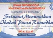 Sambut Ramadhan 1447 H, AKPERSI Serukan Puasa Sebagai Madrasah Integritas Insan Pers Lebih Bermartabat