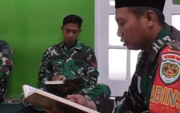 Tetap Semangat Bertugas di Bulan Ramadhan, Isi Waktu dengan Tadarus Al-Qur’an, Babinsa Sunyaragi : Semangat Demi Warga Binaan