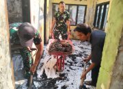 TNI Hadir di Tengah Musibah: Koramil Ciwaringin Gotong Royong Bantu Korban Kebakaran di Galagamba
