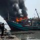 Telah Terjadi Kebakaran Kapal Perikanan KM Usaha III Gt 95 No 2293/ La Di Dermaga Pelabuhan PPN Tegalsari Kota Tegal