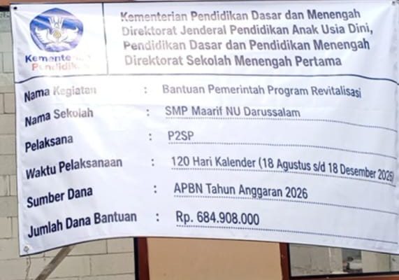 Diduga Berdiri Dilahan Hijau Dan Menabrak Aturan Swakelola Proyek APBN SMP MAARIF NU DARUSALLAM