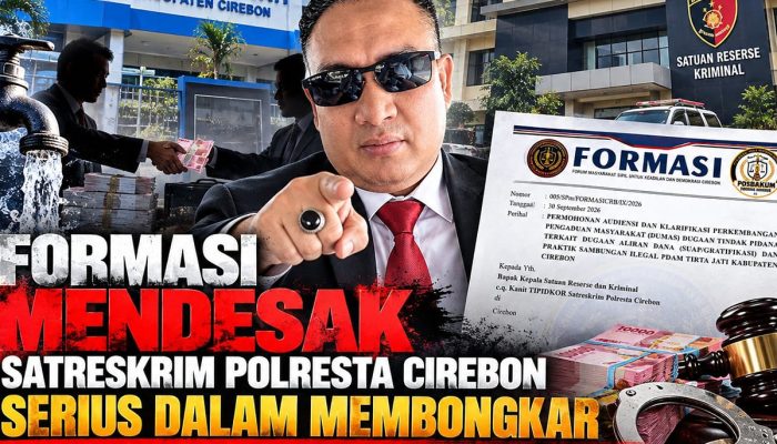 FORMASI Mendesak Satreskrim Polresta Cirebon Serius Bongkar Dugaan Korupsi di PDAM Tirta Jati, Audiensi Didesak Segera Digelar