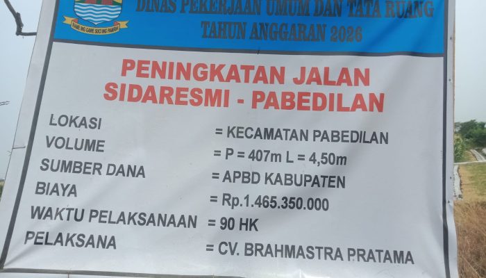 Proyek Peningkatan Jalan Sidaresmi-Pabedilan Rp1,46 Miliar Disorot, Diduga Dikerjakan Asal-asalan dan Pekerja Tanpa K3