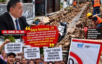 WARGA CLUSTER MANARA KECEWA PROYEK PIPA GAS DINILAI AMBURADUL, KETUM FORMASI CIREBON ADV. QORIB DESAK APH USUT TUNTAS!
